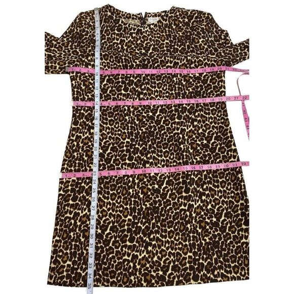 J Crew Animal Print Cheetah Crepe Long Sleeve Shift Dress sz 12 NEW - Picture 6 of 8